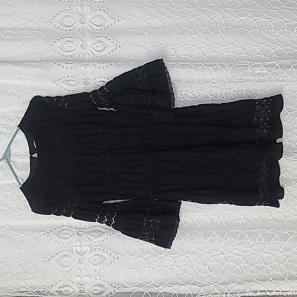New York & Company Black Lace Long Sleeve Dress. Semi Formal